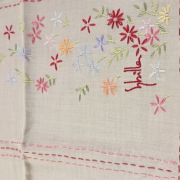 Vintage Handkerchief Cotton handmade embroidery - Picture 7 of 7